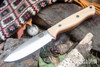 Bark River Knives: UP Gunny 3V - Antique Bone Linen Micarta - Thick Orange Liners - Mosaic Pins