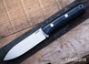 Lishen Knives: Orson 2 - Midnight Jute Micarta - Aluminum Pins - AEB-L - LK12HK017