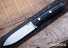 Lishen Knives: Orson 2 - Black Canvas Micarta - Brass Pins - AEB-L - LK12HK028