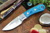 Bark River Knives: Essential - MagnaCut - Blue Canvas Micarta - Green Liners