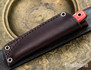L.T. Wright Knives: Frontier Valley - Dyed Red Bone - Black Liners - A2 - Flat Gound #4