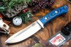Bark River Knives: Classic Semi Skinner - MagnaCut - Blue & Black Suretouch - Matte - Mosaic Pins