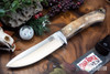 Bark River Knives: Classic Semi Skinner - MagnaCut - California Buckeye Burl - White Liners - Brass Pins