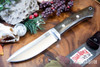 Bark River Knives: Classic Semi Skinner - MagnaCut - Green Canvas Micarta - Orange Liners
