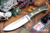 Bark River Knives: Classic Semi Skinner - MagnaCut - Green Linen Micarta - Gray Liner