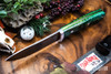 Bark River Knives: Classic Semi Skinner - MagnaCut - Forest Green Maple Burl - Toxic Liner