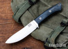 Bark River Knives: Classic Semi Skinner - MagnaCut - Navy Burlap Micarta - Red Liners - Mosaic Pins