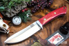 Bark River Knives: Classic Semi Skinner - MagnaCut - Red Linen Micarta - White Liners - Mosaic Pins