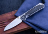 Chris Reeve Knives: Small Sebenza 31 - Insingo - Glass Blasted Titanium - Bog Oak Inlays - CR22IK003