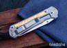 Chris Reeve Knives: Small Sebenza 31 - Insingo - Glass Blasted Titanium - Box Elder Inlays - CR22IK042