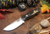 Bark River Knives: Micro Bravo CPM-154 - Black Canvas Micarta - Brass Pins