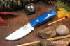 Bark River Knives: Micro Bravo CPM-154 - Blue Glow G-10 - Purple Liner