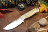 Bark River Knives: Micro Bravo CPM-154 - Dune G-10 - White Liners - Mosaic Pins