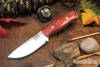 Bark River Knives: Micro Bravo CPM-154 - Firedog Canvas Micarta - White Liners - Mosaic Pins