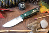 Bark River Knives: Micro Bravo CPM-154 - Forest Green Tigertail Maple Burl