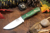 Bark River Knives: Micro Bravo CPM-154 - Sage Tigertail Maple Burl - Mosaic Pins