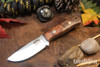 Bark River Knives: Micro Bravo CPM-154 - Coral Tigertail Maple Burl - Mosaic Pins