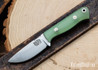 Bark River Knives: Micro Bravo CPM-154 - Ghost Green Jade G-10 - Sea Blue Liners - Mosaic Pins