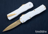 Kershaw Knives: Livewire Pope Edition - OTF Auto - White Aluminum - CPM-MagnaCut- Gold Blade - 9000WGLD