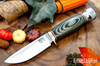 Bark River Knives: Mini Manitou - CPM-154 - Black & Green Linen Micarta