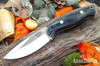 Bark River Knives: North Country EDC - CPM 154 - Black Canvas Micarta - Red Liners - Brass Pins