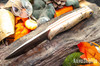 Bark River Knives: North Country EDC - CPM 154 - California Buckeye Burl - Red Liners - Mosaic Pins