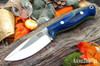Bark River Knives: North Country EDC - CPM 154 - Blue Cyclone Mesh - Toxic Liner