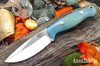 Bark River Knives: North Country EDC - CPM 154 - Ghost Green Jade G-10 - Blue Liners - Mosaic Pins