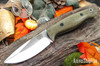Bark River Knives: North Country EDC - CPM 154 - Green Canvas Micarta - Black Liners & Pins