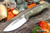 Bark River Knives: North Country EDC - CPM 154 - Green Canvas Micarta - Red Liners - Brass Pins