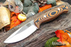Bark River Knives: North Country EDC - CPM 154 - Orange & Black Suretouch - Matte - Blaze Orange Liner - Mosaic Pins