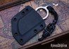 L.T. Wright Knives: Woods Monkey Batwing - EDC Ring Knife - MagnaCut - Chisel Grind - Kryptex/Black Kydex