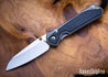 Chris Reeve Knives: Large Sebenza 31 Insingo - Glass Blasted Titanium - Bog Oak Inlays - CR18LK005