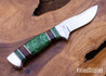 Alan Warren Custom Knives: #2650 Humpback Hunter - Dyed Box Elder - Ironwood, Nickel Silver, Brass & Black G10 Accents - CPM 154
