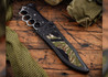 RMJ Tactical: Marauder - Trench Bowie - Black G-10 - CPM-3V - Savage Stainless Cerakote - Tiger Stripe Sheath
