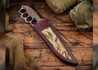 RMJ Tactical: Marauder - Trench Bowie - Hyena Brown G-10 - CPM-3V - Savage Stainless Cerakote - Desert Tiger Stripe Sheath