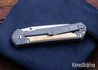 Chris Reeve Knives: Large Sebenza 31 - Insingo - Glass Blasted Titanium - Box Elder Burl - CR08AL004
