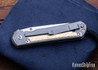 Chris Reeve Knives: Large Sebenza 31 - Insingo - Glass Blasted Titanium - Box Elder Burl - CR08AL005