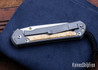 Chris Reeve Knives: Large Sebenza 31 - Insingo - Glass Blasted Titanium - Box Elder Burl - CR08AL007