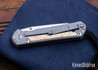 Chris Reeve Knives: Large Sebenza 31 - Insingo - Glass Blasted Titanium - Box Elder Burl - CR08AL009