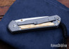Chris Reeve Knives: Large Sebenza 31 - Insingo - Glass Blasted Titanium - Box Elder Burl - CR08AL010