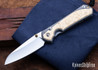 Chris Reeve Knives: Large Sebenza 31 - Insingo - Glass Blasted Titanium - Box Elder Burl - CR08AL011