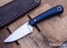 L.T. Wright Knives: Frontier Valley - Flat Ground A2 - Blue Canyon Richlite - Matte