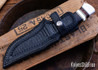 Alan Warren Custom Knives:#2705 Spear Point Hunter - African Blackwood - Fossil Walrus, Ironwood,Brass, Nickel Silver & Black G10 Accents - Fossil Walrus Plug - CPM 154