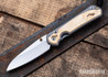 Chris Reeve Knives: Small Sebenza 31 - Insingo - Glass Blasted Titanium - Box Elder Burl - CR31AL008