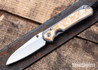 Chris Reeve Knives: Small Sebenza 31 - Insingo - Glass Blasted Titanium - Box Elder Burl - CR31AL011