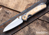 Chris Reeve Knives: Small Sebenza 31 - Insingo - Glass Blasted Titanium - Box Elder Burl - CR31AL012