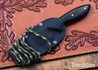Muteki: 3.2" Perfect Neck Knife - Ebony - Cherry Red G-10 Liners - Hitachi White #1 Steel - #6268