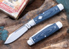 RoseCraft Blades: Barren Fork Jack - Blue Denim Micarta - 14C28N