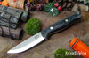 Bark River Knives: Gunny Scandi 3V - Black Canvas Micarta - Red Liners - Brass Pins